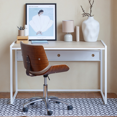 Стол письменный Rimini, белый, ЛДСП Дуб Натуральный, 120*65*75 фото 3