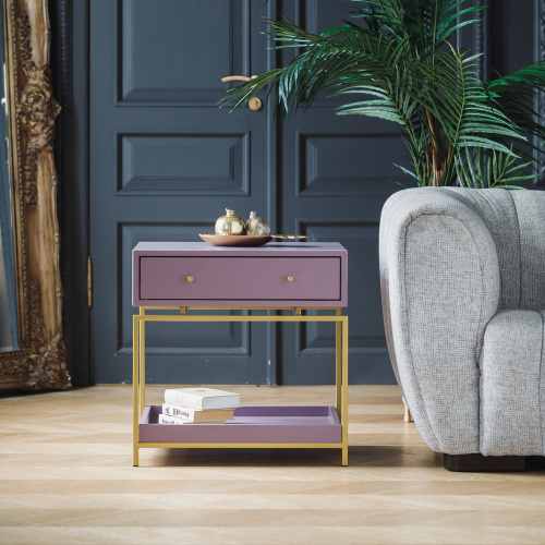 Тумба прикроватная KARIN, золотой, МДФ Dusty Purple фото 2