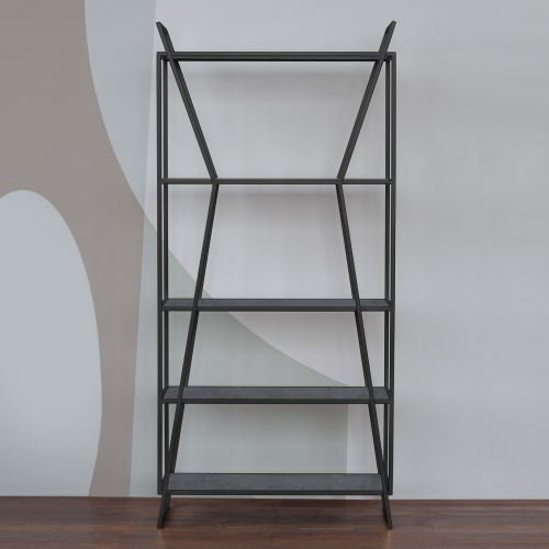 Стеллаж OSLO MINI, черный, керамика Antracite, 80*33*171 фото 6