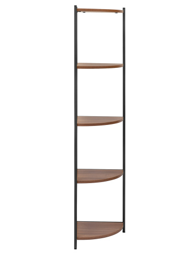 Стеллаж ALLEN, черный, ЛДСП Орех, 33*33*145 фото 2