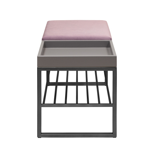 Банкетка RUBY BOX, черная, Dusty Pink, GreyBox, 85*40*45 фото 3