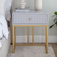 Тумба VERONA, золото, МДФ Pearl Grey, 53*45*62