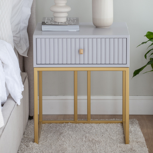 Тумба VERONA, золото, МДФ Pearl Grey, 53*45*62