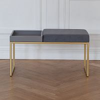 Банкетка ALBA BOX, золотая, Light Blue, GreyBox, 85*40*45