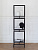 Стеллаж CUBIC-3, черный, тонированное стекло, 1505x400x400