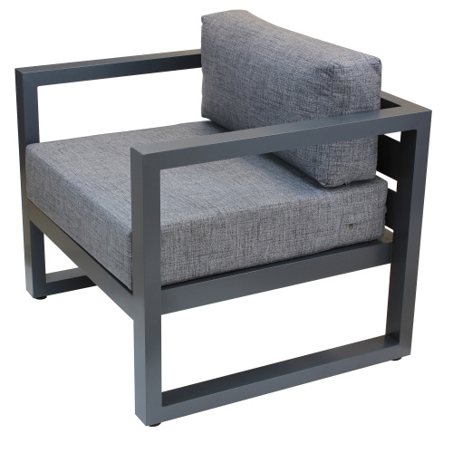 Набор садовой мебели CAPRI: 2 кресла, столик, пуф, серый цвет фото 6