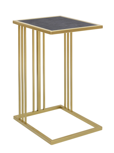 Cтолик приставной SOHO, золотой, столешница керамика Antracite 600x400 фото 4