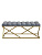 Банкетка ZUMA, золотая, Steel Grey, каретная стяжка, 1100х400х450