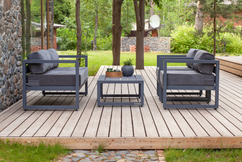 Набор садовой мебели CAPRI: диван, 2 кресла, столик, серый цвет фото 8