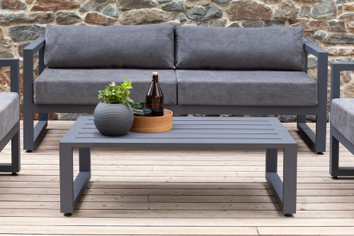 Набор садовой мебели CAPRI: диван, 2 кресла, столик, серый цвет фото 4