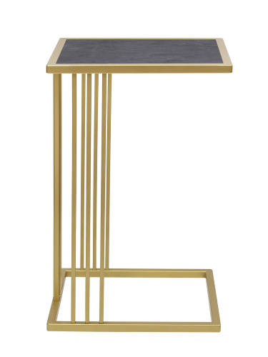 Cтолик приставной SOHO, золотой, столешница керамика Antracite 600x400 фото 6